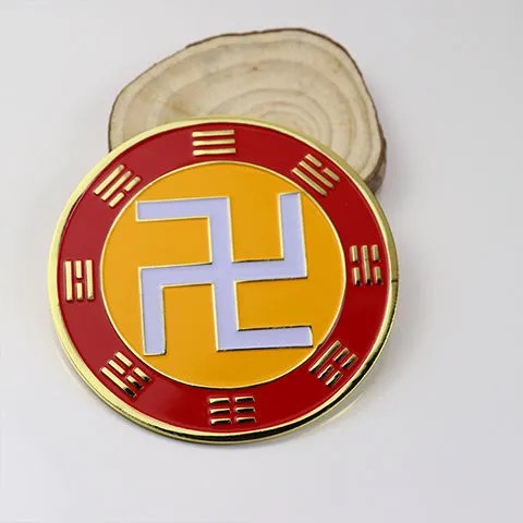 先天八卦镀金烤漆凹凸感加厚背面七星补角万字符太极能量墙贴摆件