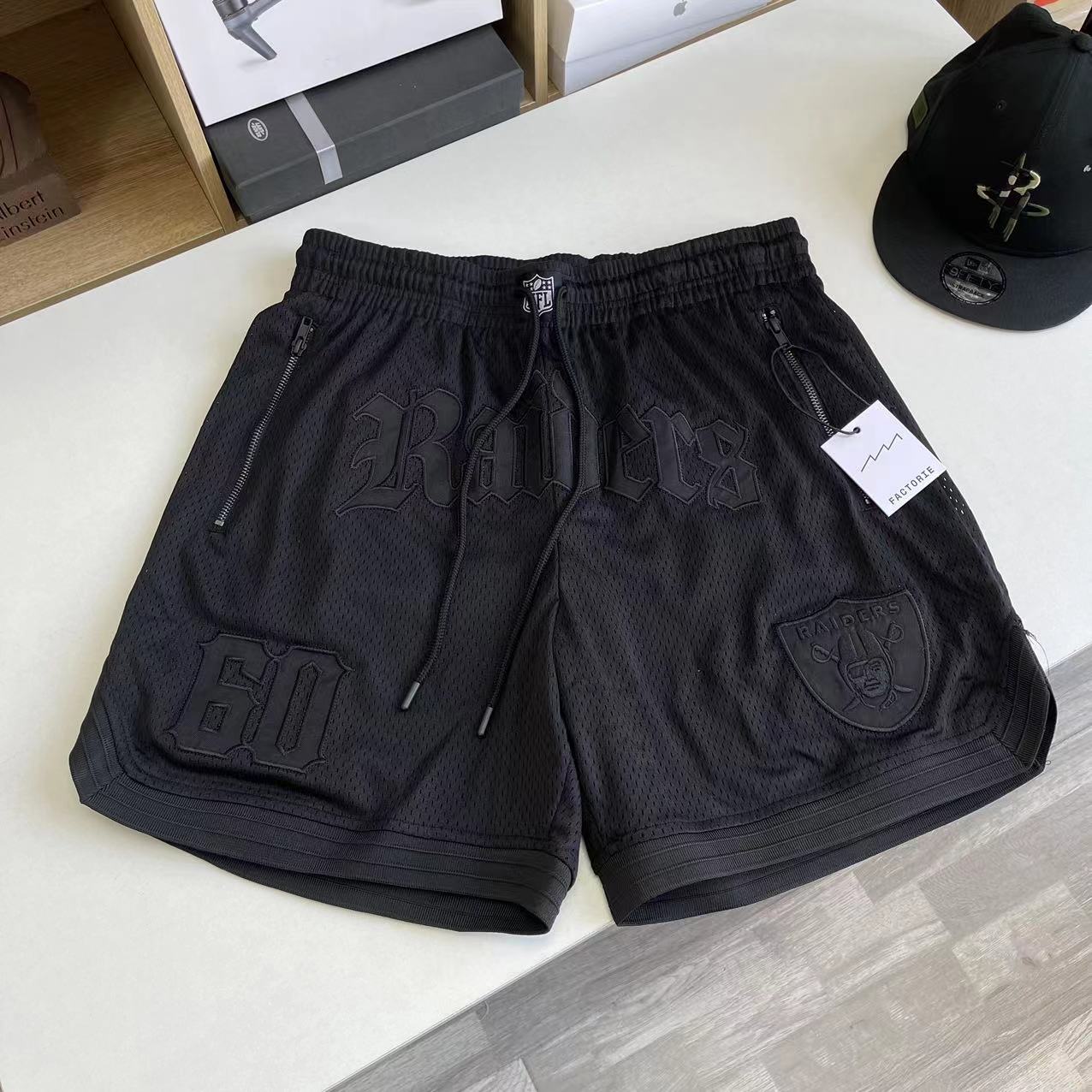 外贸单橄榄队刺绣款速干美式短裤透气网眼运动篮球裤男裤