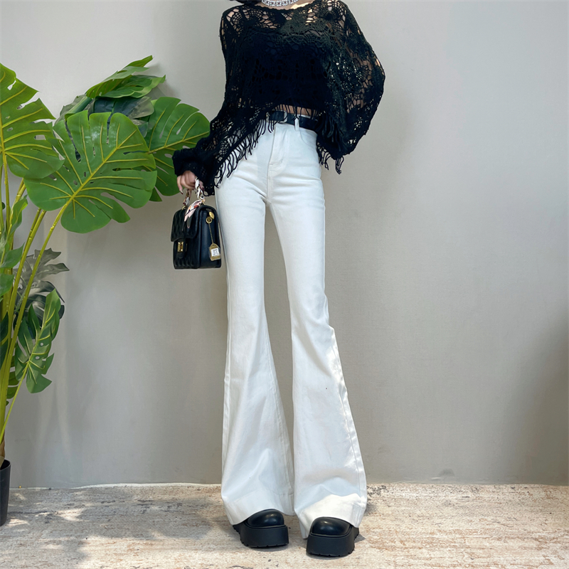 迪否秋冬加绒显瘦大喇叭裤牛仔裤