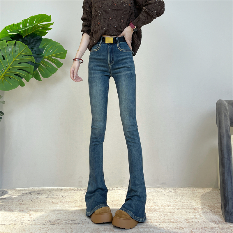 秋冬加绒修身百搭马蹄裤