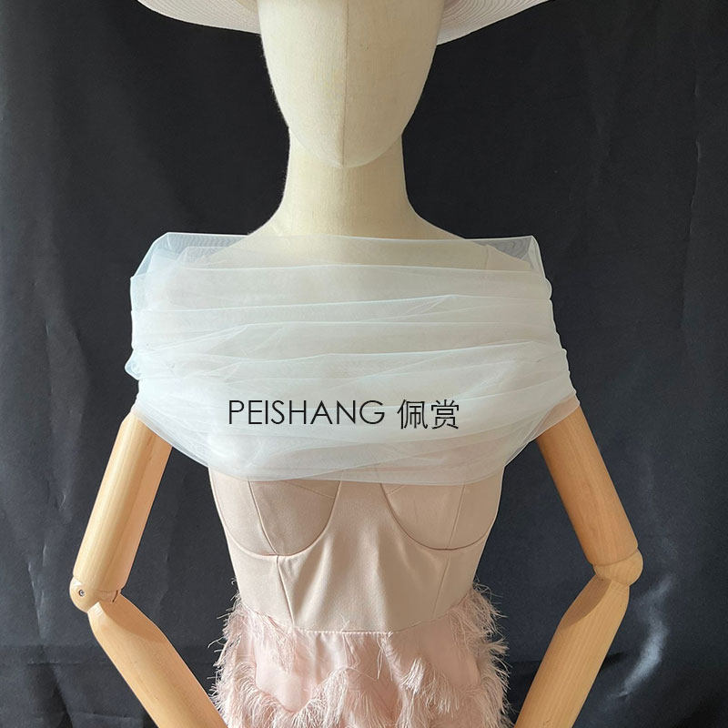 佩赏披肩网纱白色婚纱礼服披肩图片