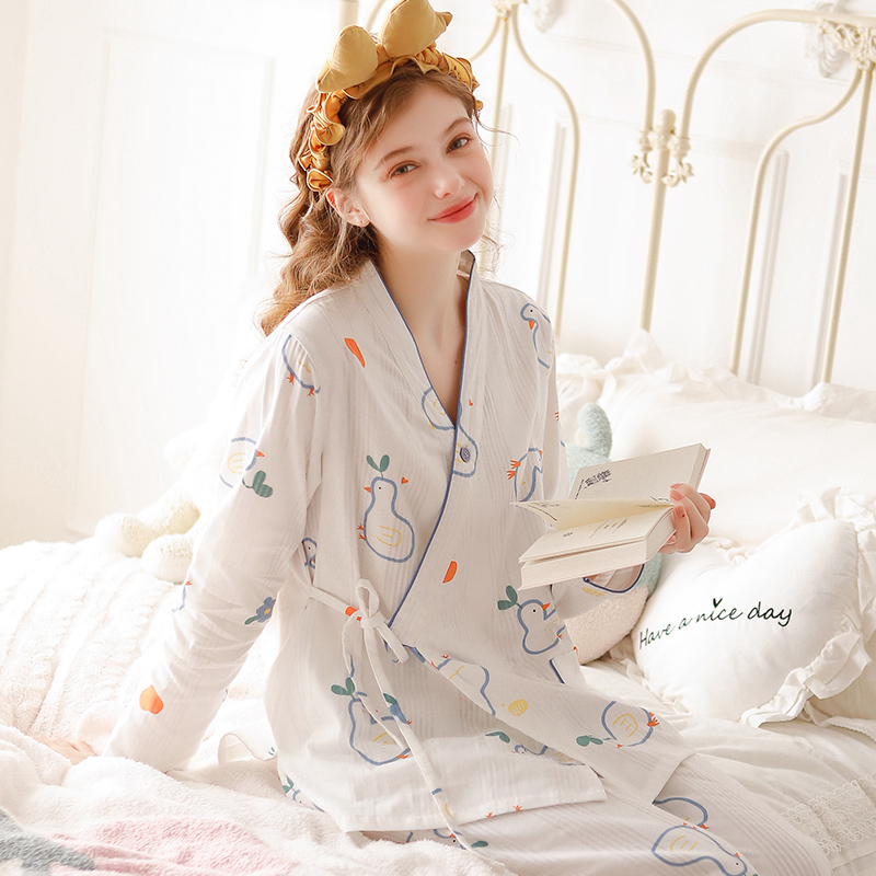 静孕夏季月子服薄款产后夏装两件套纯棉纱布孕妇哺乳衣睡衣家居服