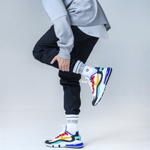 UZIS工装裤男休闲长裤宽松裤子拼接扎袜束脚裤篮球卫裤收口运动裤