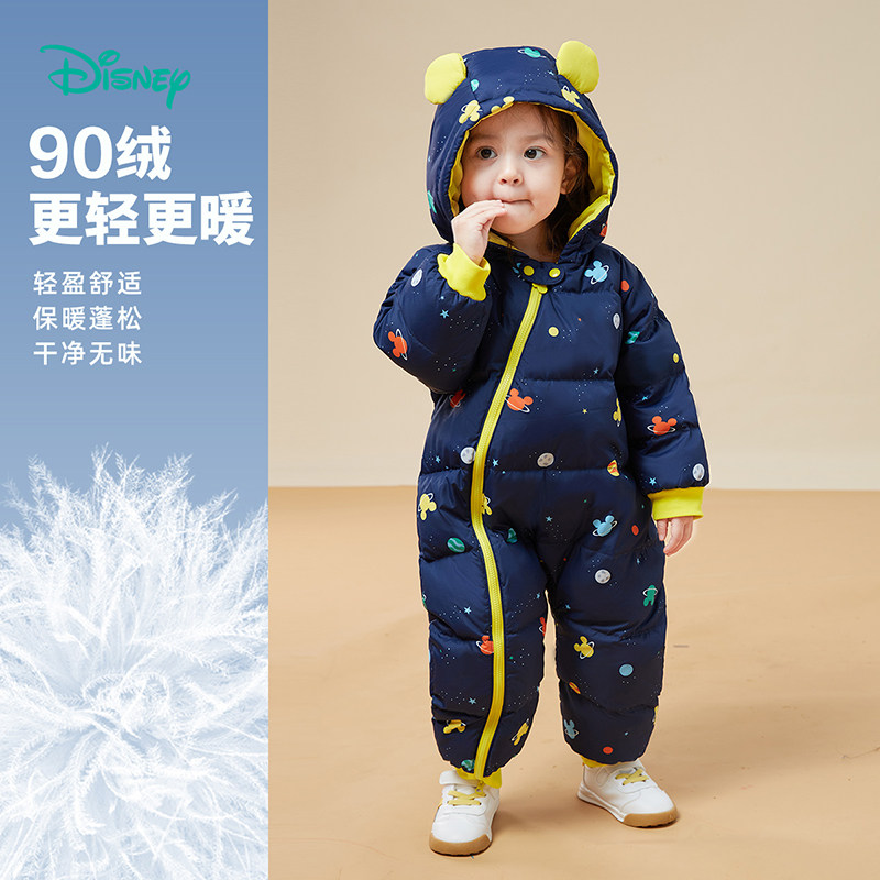迪士尼婴幼儿羽绒服连体衣米奇