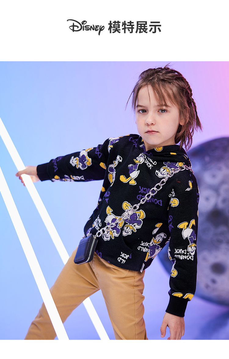 迪士尼童装春秋季男童连帽卫衣
