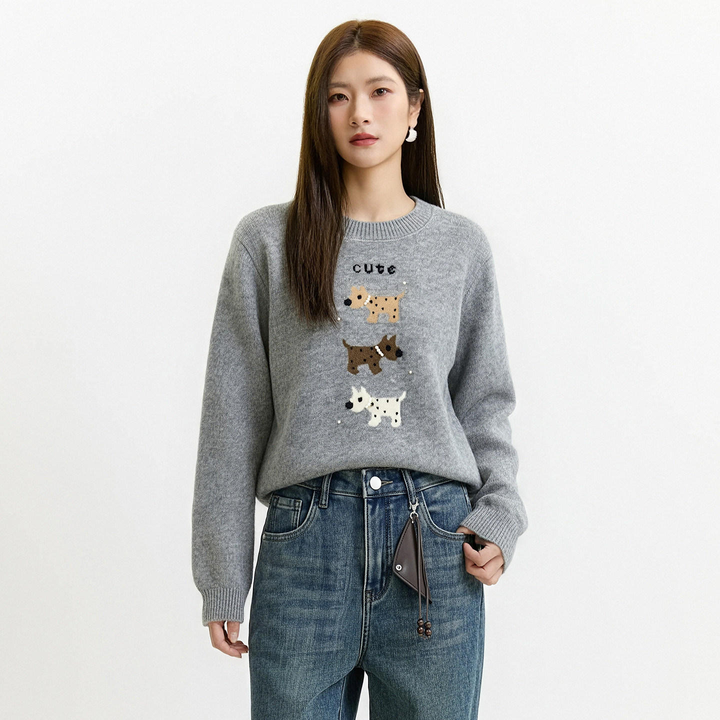 芭依璐秋季女款慵懒风羊毛衫