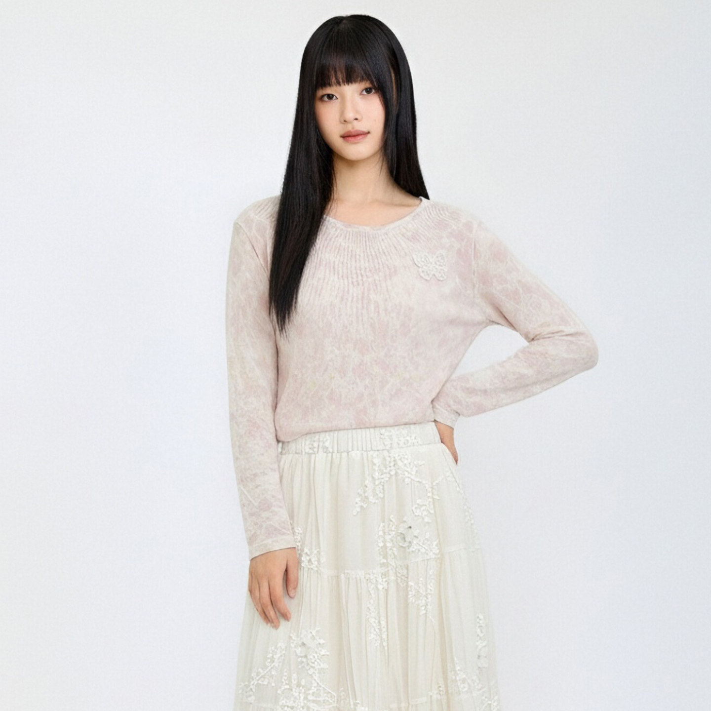 芭依璐秋季慵懒宽松长袖毛衣女