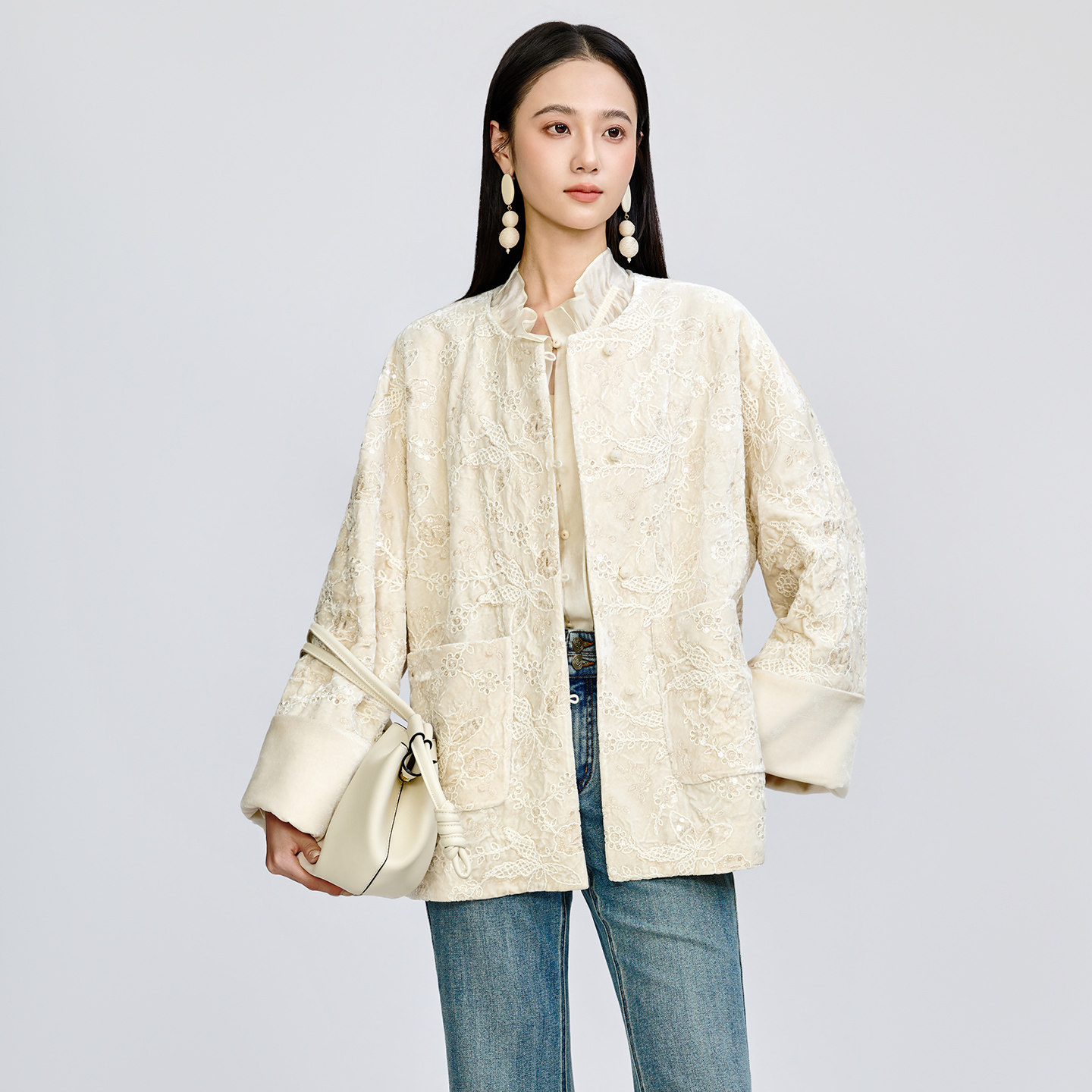 中式国风刺绣小香风外套女上衣