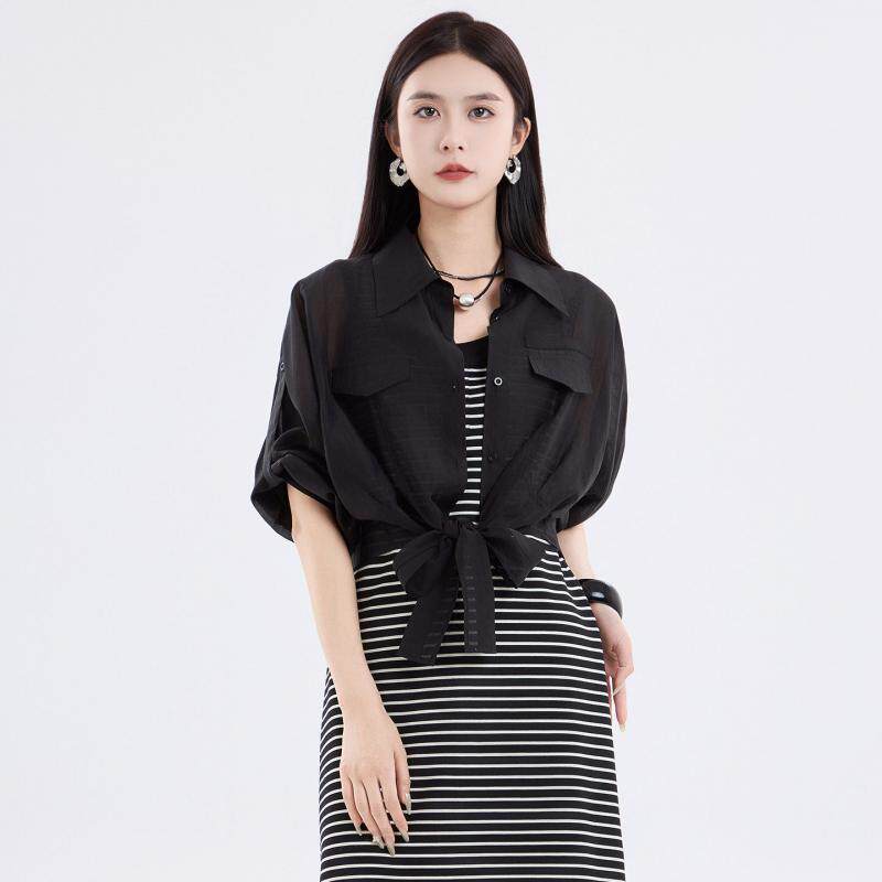 芭依璐2026夏季新款衬衫外套小披肩高级感坎肩防晒衣女外搭罩衫