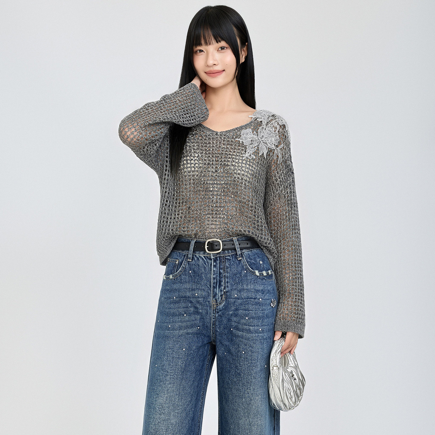 芭依璐2026新款慵懒风女针织衫秋