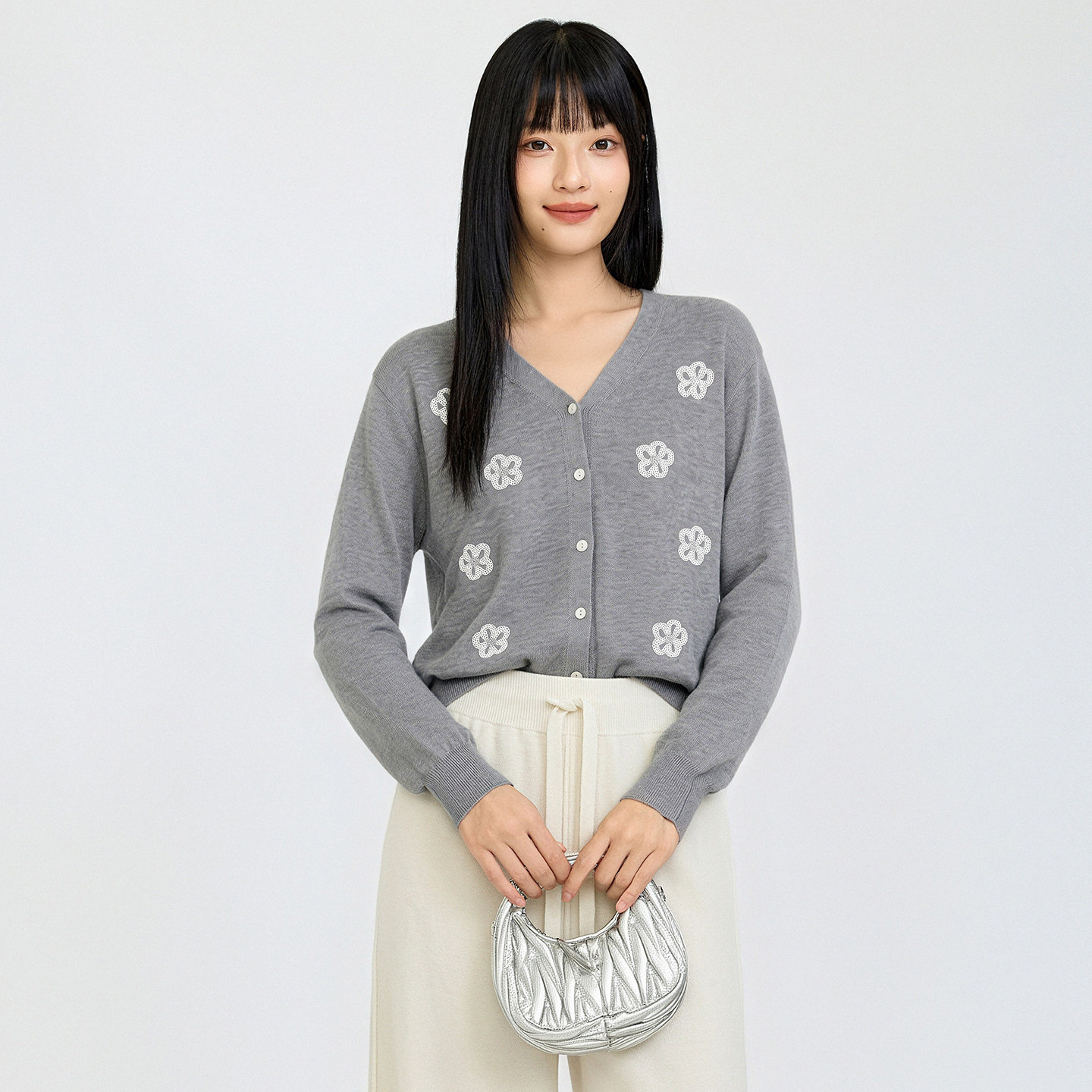 芭依璐秋季羊毛短款开衫女