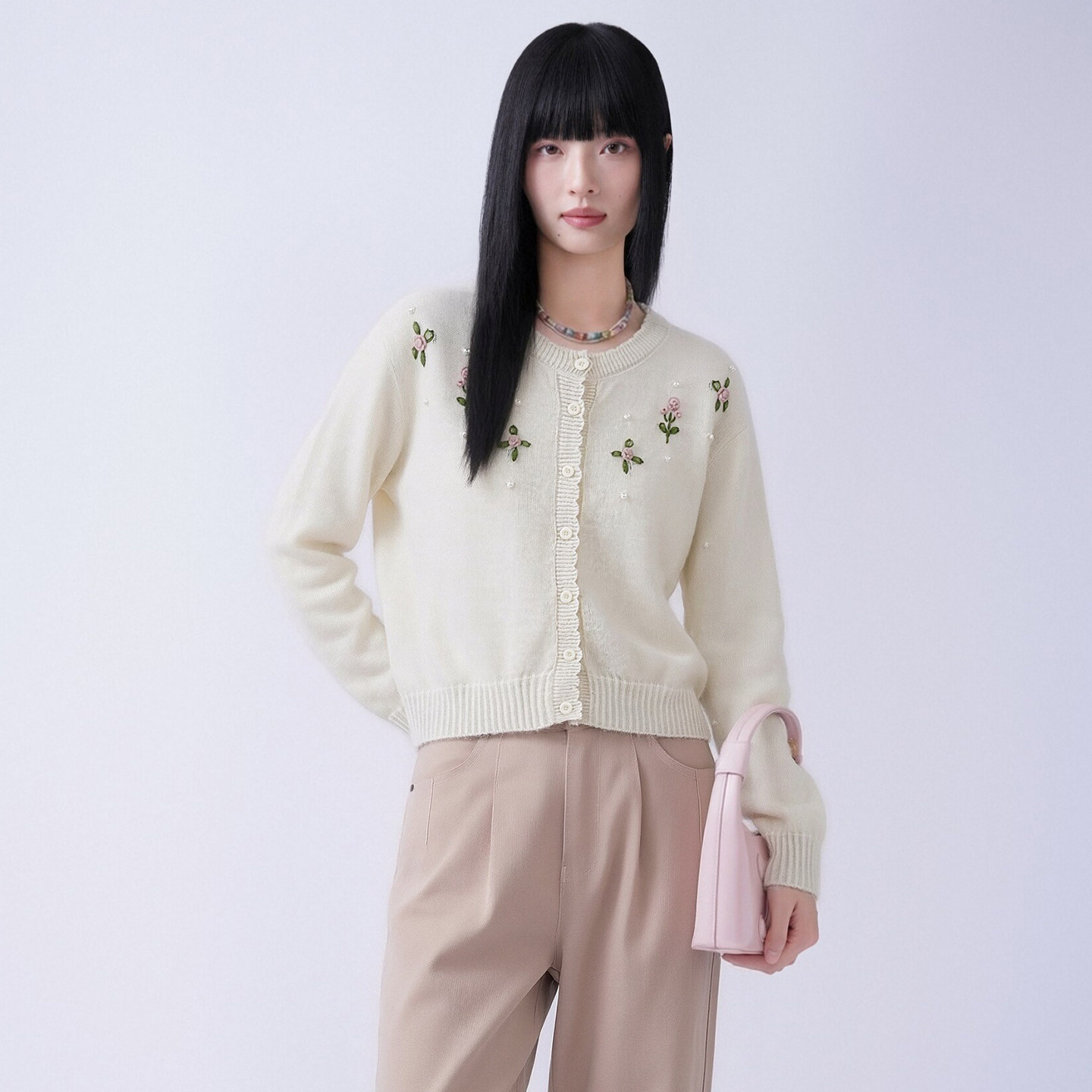 芭依璐2026新款羊毛开衫女显瘦