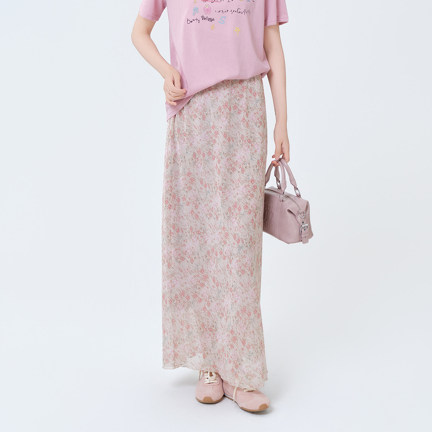 法式温柔风碎花波点鱼尾长裙女