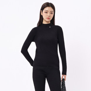 修身 芭依璐2025秋冬新品 小衫 女长袖 半高领显瘦毛衣简约内搭针织衫