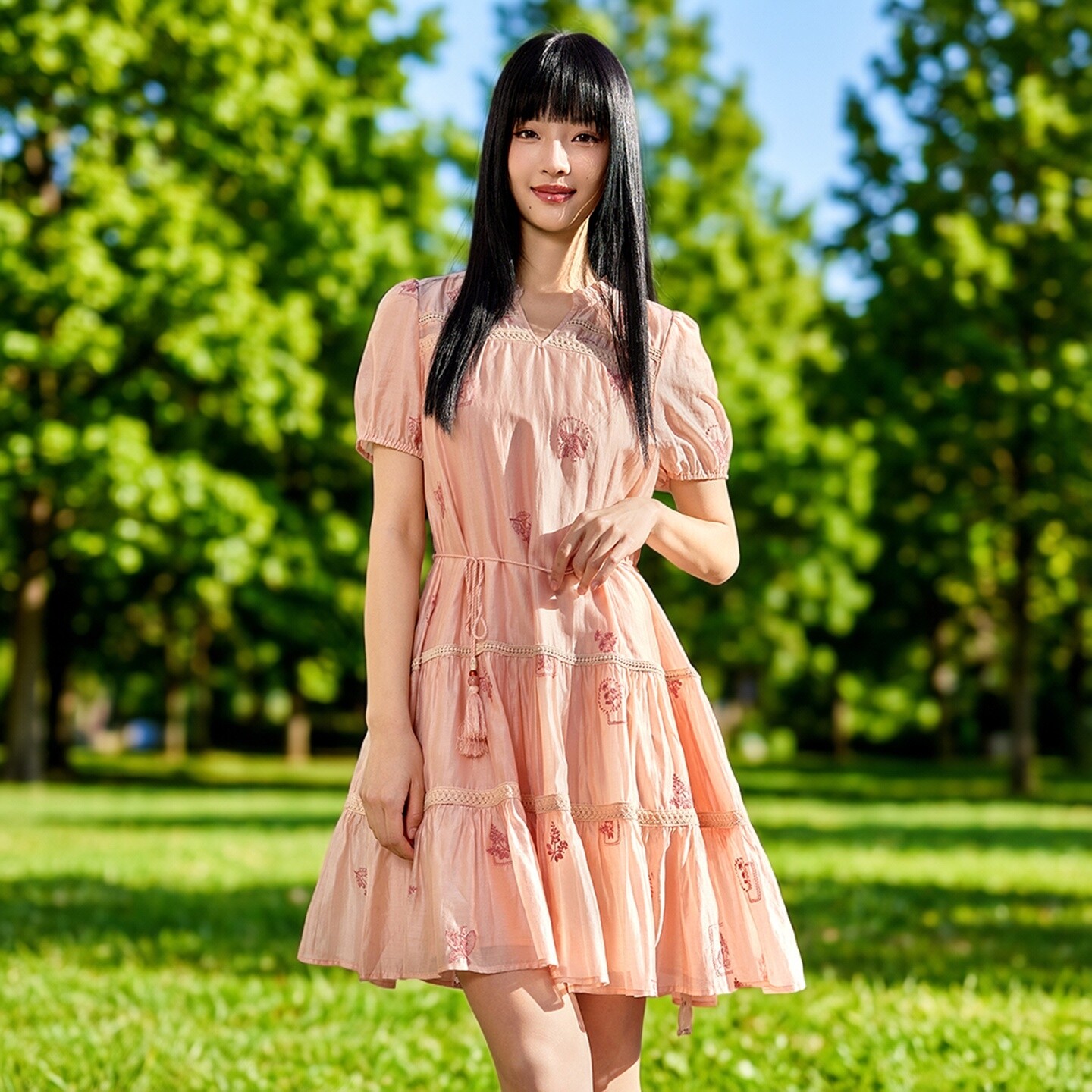 连衣芭依璐莱赛裙女天丝法式新款