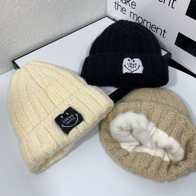 冬季帽子女韩版加绒保暖软糯百搭柔软显脸小日系ins针织毛线帽潮