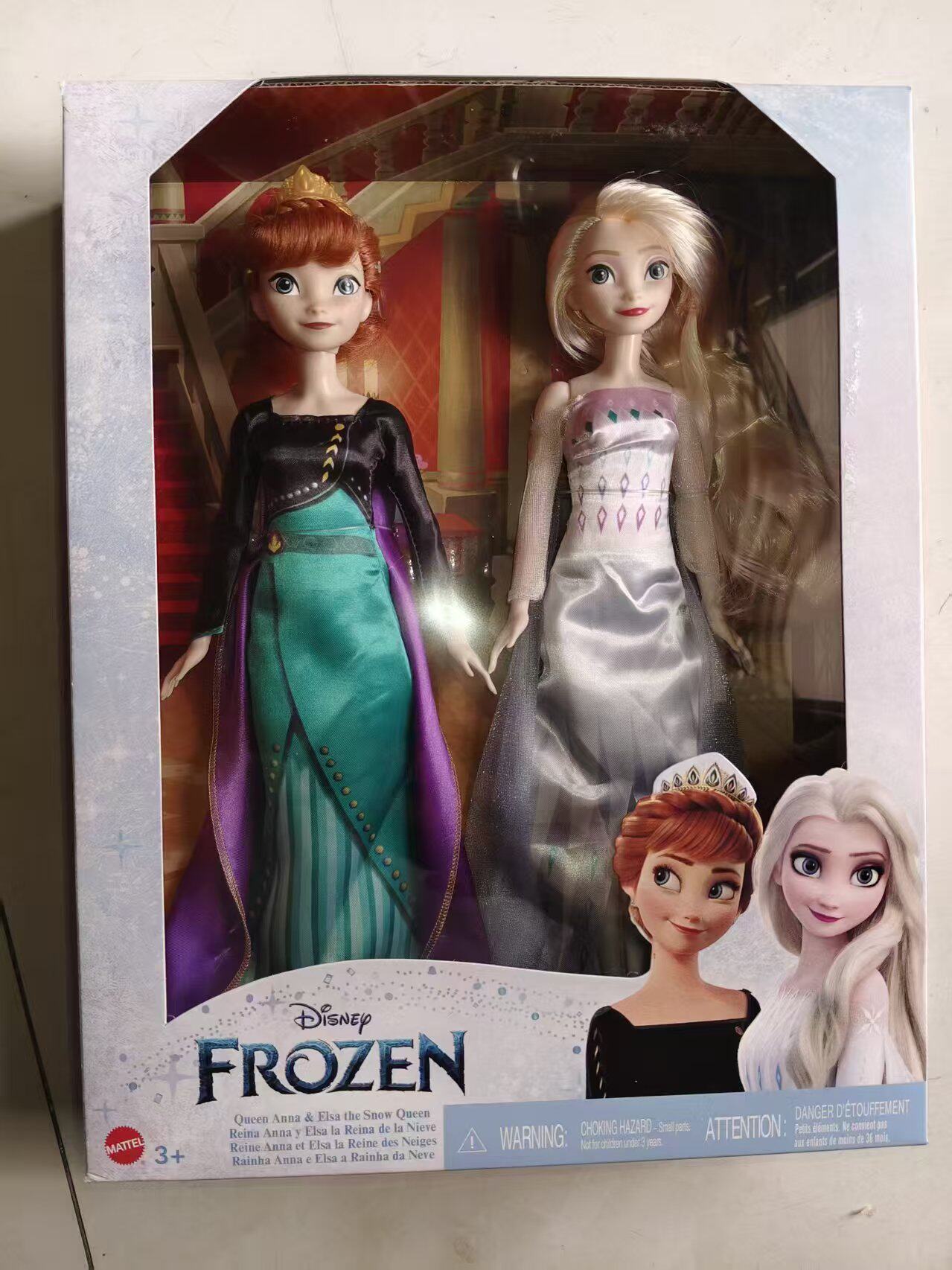 迪士尼冰雪奇缘2艾莎安娜女王加冕套装关节娃娃玩偶礼盒女孩礼物