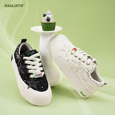 Kaalixto&控联名款帆布鞋国潮厚底星星鞋初晨雨夜休闲百搭男女鞋
