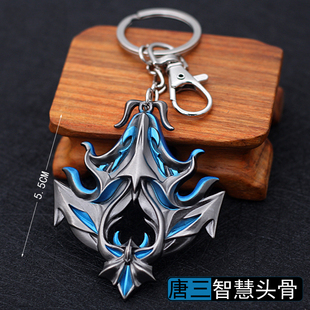 斗罗大陆动漫周边唐三智慧魂骨昊天锤小号金属模型头骨钥匙扣饰品