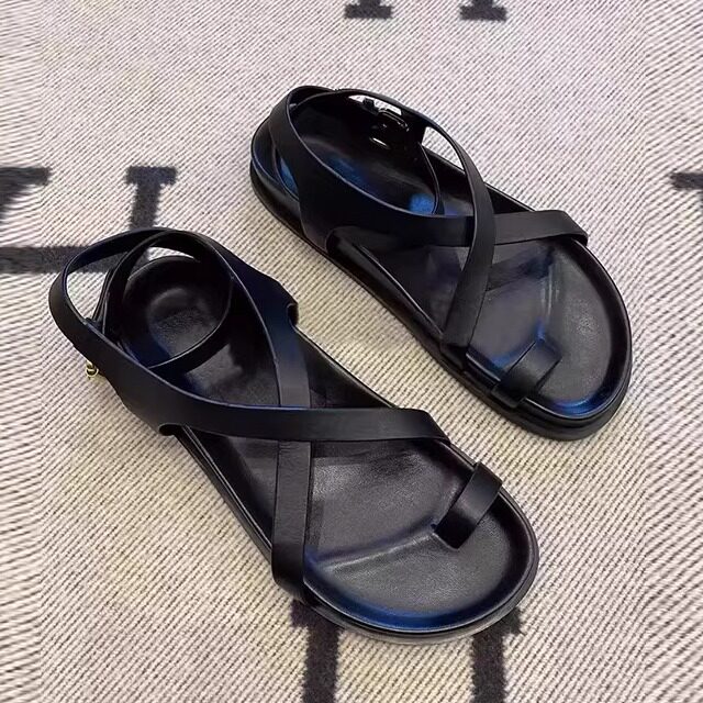 罗马女鞋套趾交叉带鱼嘴凉鞋