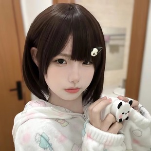 假发女短发短直发网红lolita齐刘海bobo头甜美jk新款一刀切全头套