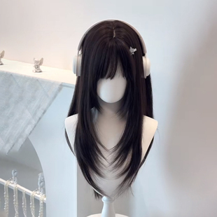 【乖乖】假发女高层次黑长直发萝莉刘海jk日常自然lolita黑色长发