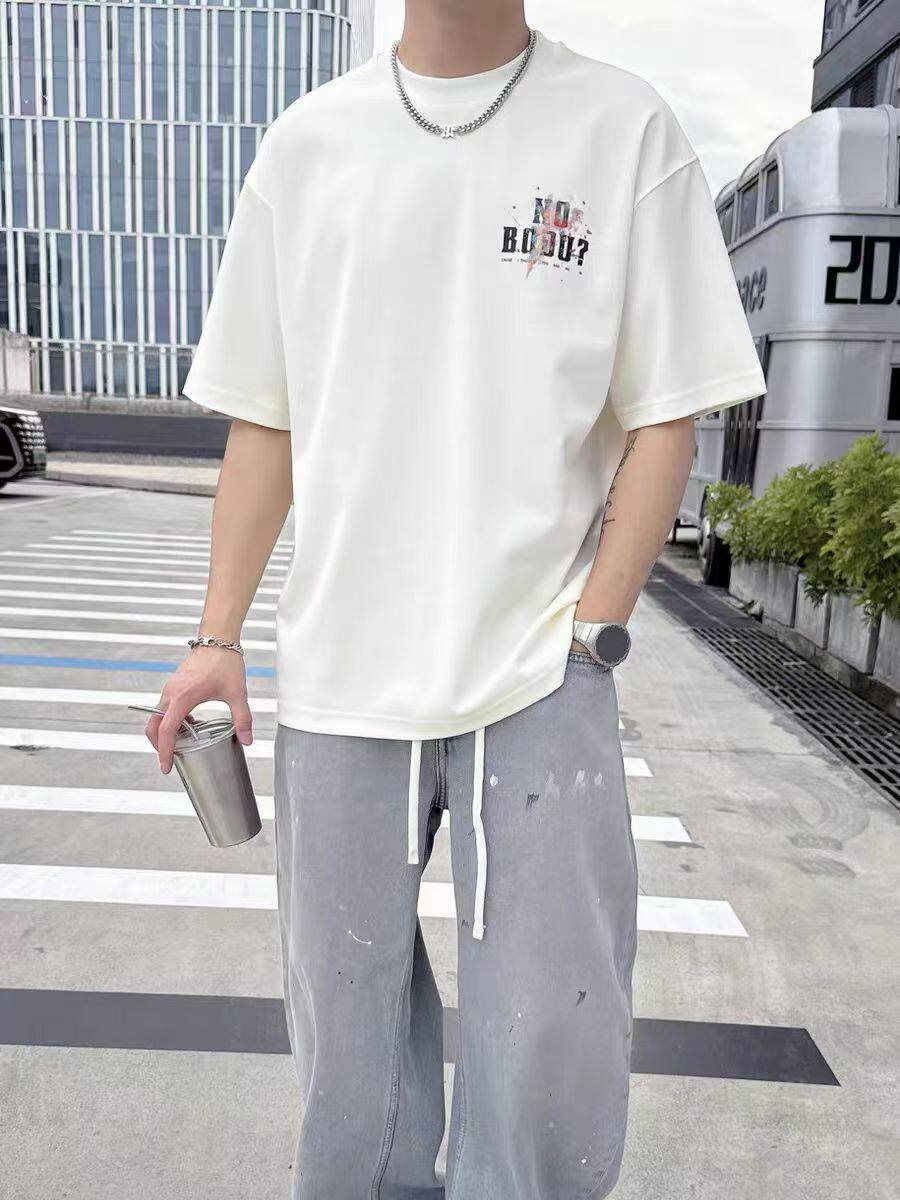 2026夏装新款潮牌宽松涂鸦纯T恤