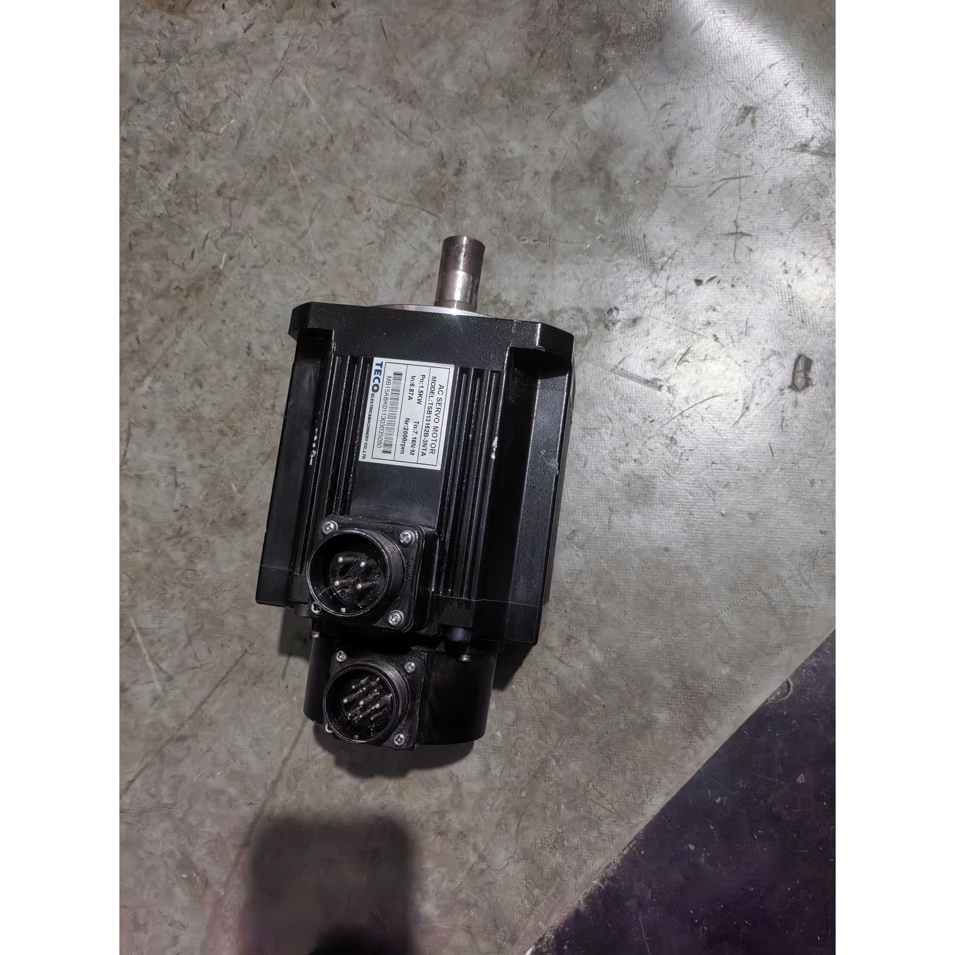 出售东元AC伺服电机,型号JSMA-MB15ABK01,1.