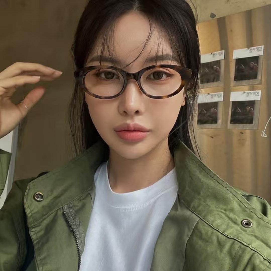 猫眼黑色眼镜女款高级感黑框
