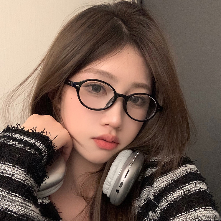 网红复古书呆子眼镜框女素颜