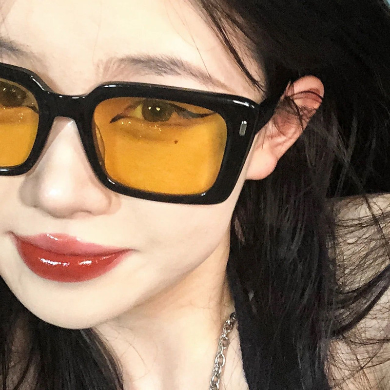 方形小红书网红款女橘色防紫外线