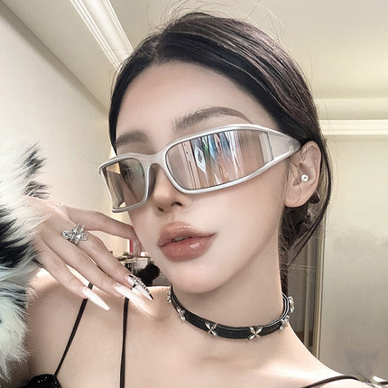 2025新款发箍墨镜女二合一未来科技感 y2k美式高颅顶头箍太阳眼镜