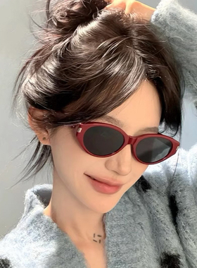 可拉大红色可可镜太阳眼镜女