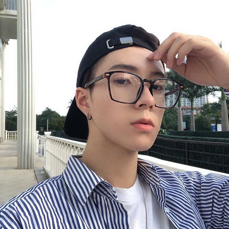 韩版黑框男士方形防蓝光辐射可配近视眼镜度数网红ins大脸显瘦女