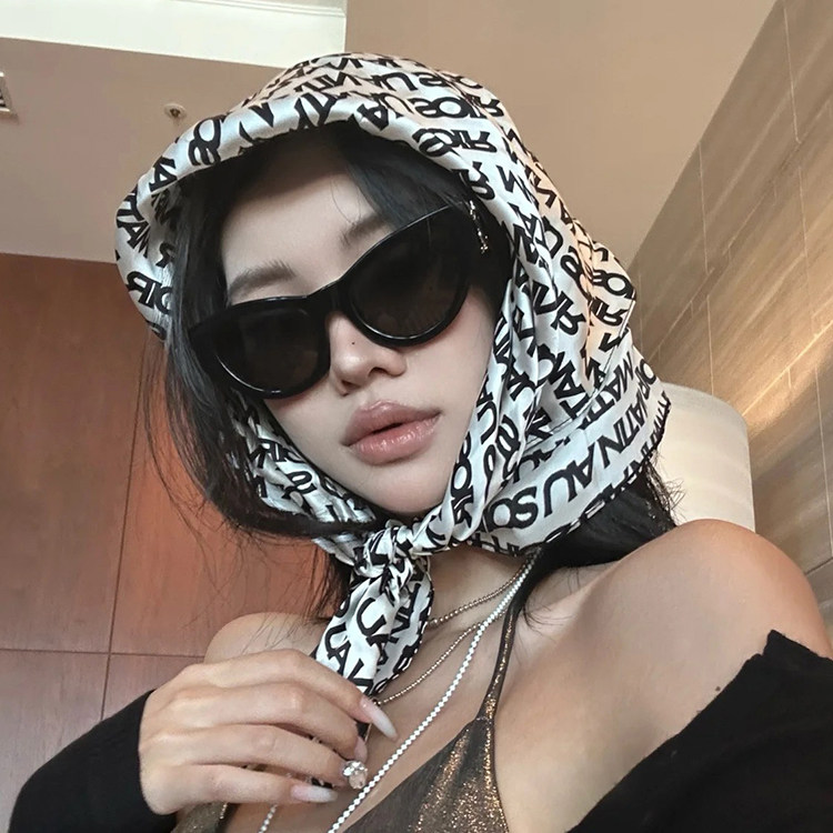 复古猫眼墨镜女款黑色大框高级感2024新款防紫外线方圆脸太阳眼镜