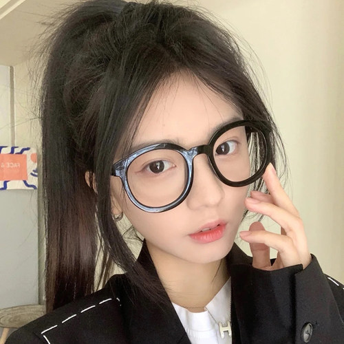 赵露思同款黑框粗近视女大框镜框