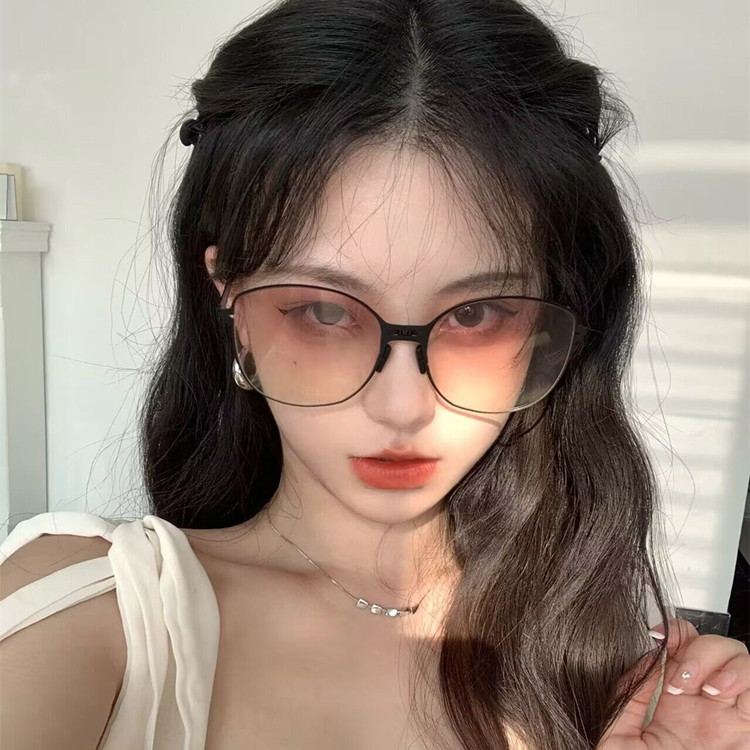 圆形复古女折叠眼镜超轻配镜近视