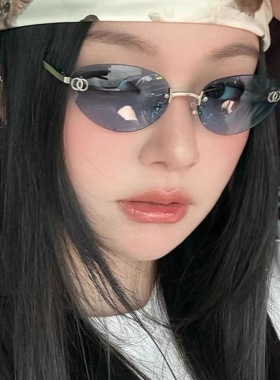2025新款无边框同款蓝色墨镜