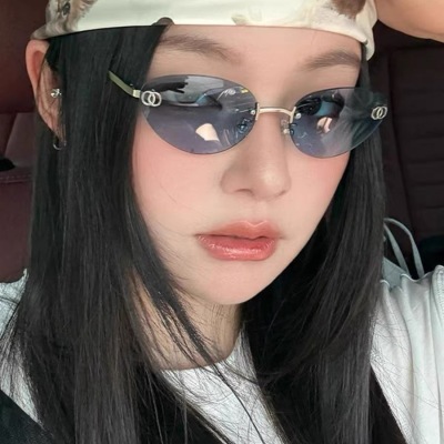 2025新款无边框同款蓝色墨镜