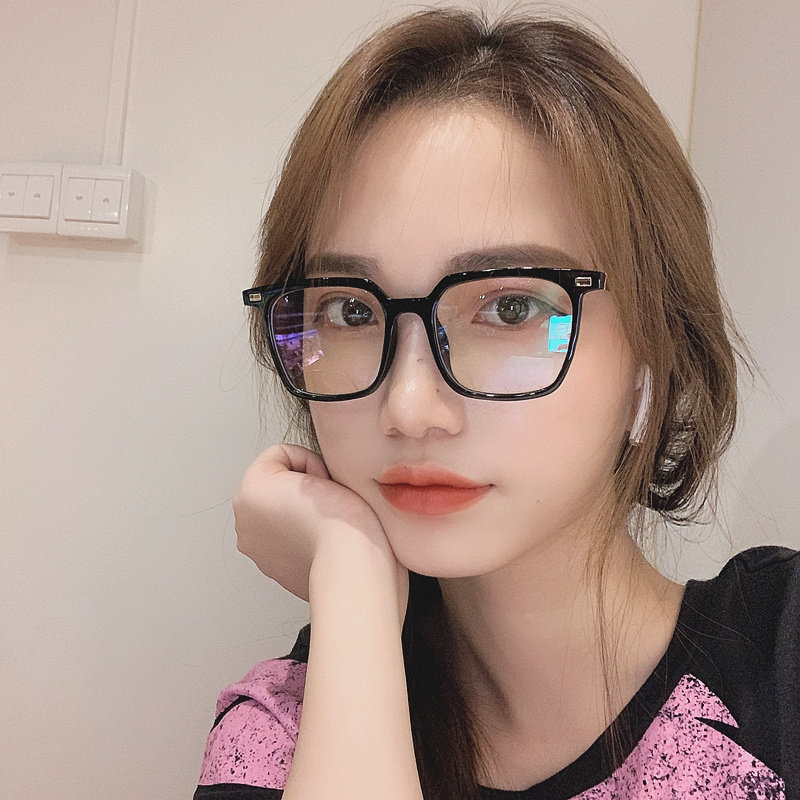 复古超轻显瘦素颜方形大框平光眼镜百搭近视眼镜原宿圆脸男框架女