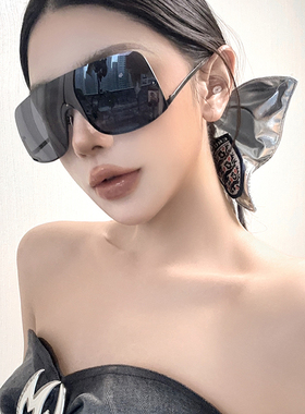 个性金属大黑色半框连体