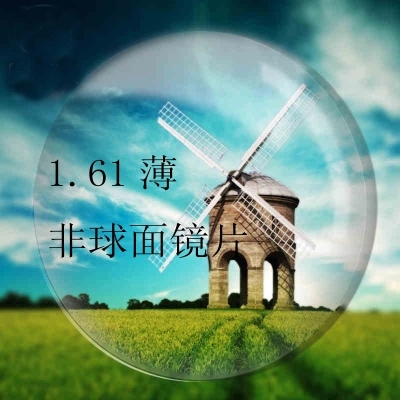 1.61非球面镜片绿膜加硬近视镜片防辐射配近视眼镜定制配片 2片