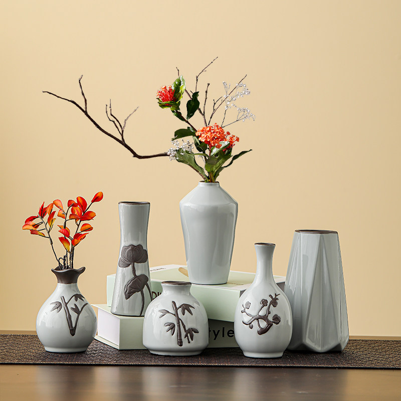 创意陶瓷小花瓶花插干花插花器水培绿植器皿家用客厅桌面装饰摆件,家居饰品,花瓶,淘宝优惠券,粉丝福利购,淘宝优惠卷