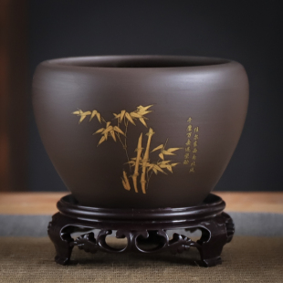 兰花专用花盆紫砂陶瓷粗陶蝴蝶兰君子兰盆景大号托盘创意多肉盆