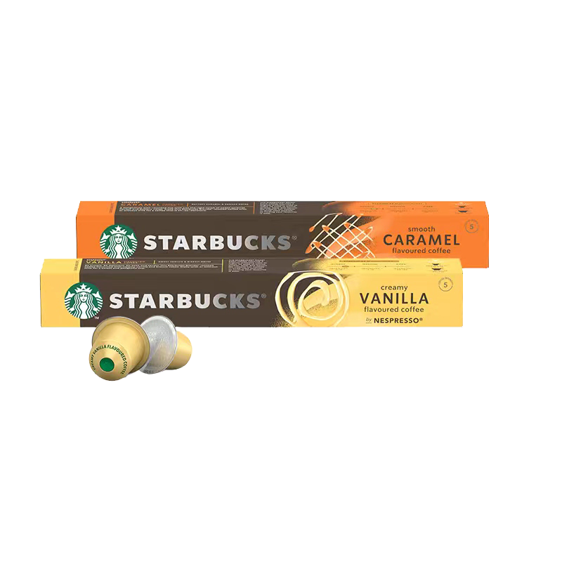星巴克咖啡胶囊浓缩香草焦糖10粒装(兼容雀巢NESPRESSO及小米心想