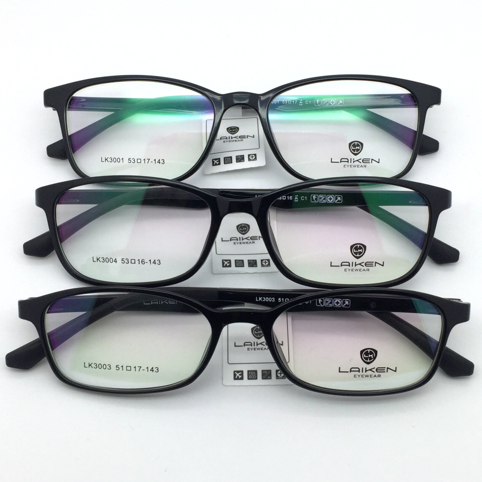 laiken莱肯小框眼镜架男女超轻黑色全框近视眼镜lk3001/3003/3004