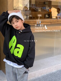 anika品牌童装 冬季新款 男女童中大童 加绒款 休闲 卫衣