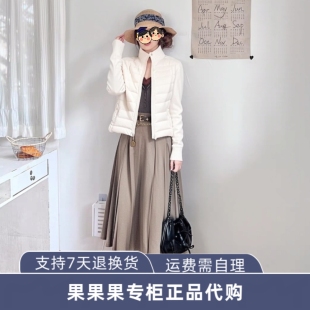 126423055 ONLY【90白鸭绒】2026冬季修身轻薄绗缝长袖短款羽绒服