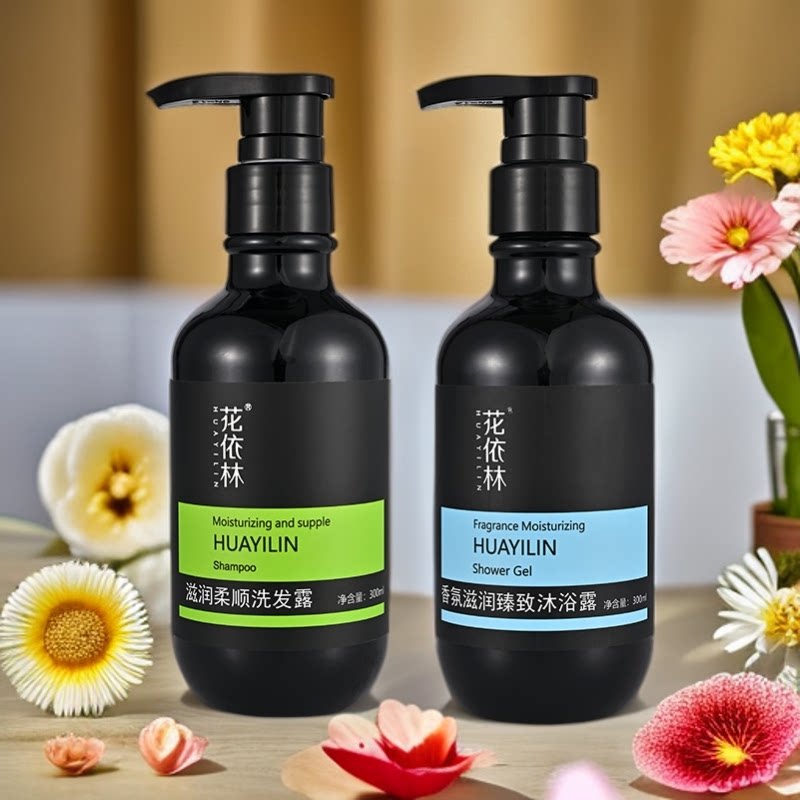 花依林滋润柔顺洗发露+香氛滋润臻致沐浴露-超值正品高端洗沐套装