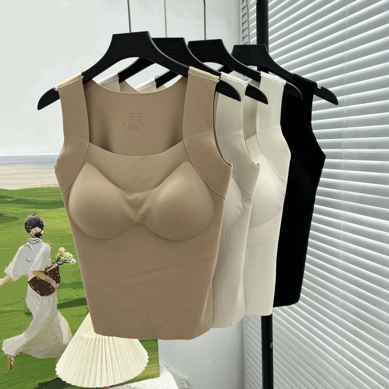 无痕打底衣免穿文胸保暖内衣女带胸垫吊带内搭外穿美背一体背心式,女士内衣/男士内衣/家居服,保暖背心,淘宝优惠券,粉丝福利购,淘宝优惠卷